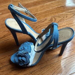 SCHUTZ Blue Floral Heels